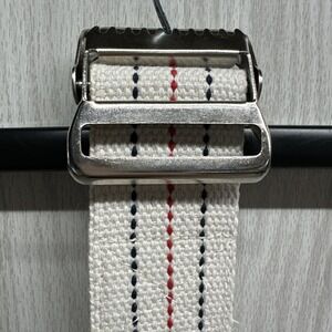 MEDLINE Washable Cotton Gait Belt 60 x 2" White with Blue & Red Stripe MDT821203